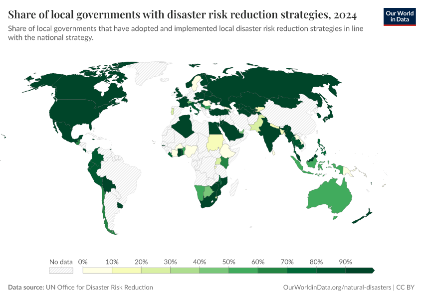 A thumbnail of the "Share of local governments with disaster risk reduction strategies" chart