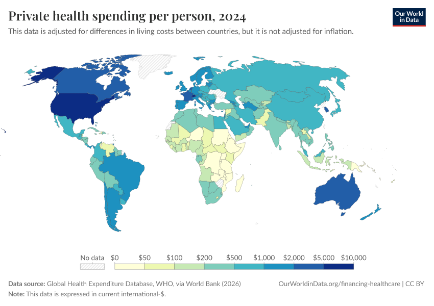 A thumbnail of the "Private health spending per person" chart